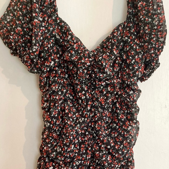 Black & Red Rose Floral Mini Dress - Picture 4 of 13